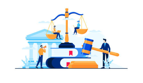 gavel, scales and lawyers