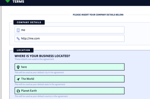 privacyterms.io terms and conditions generator page 1 example
