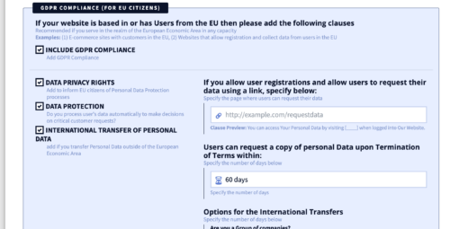 privacyterms.io privacy policy generator GDPR section
