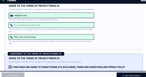privacyterms.io terms and conditions generator page 3